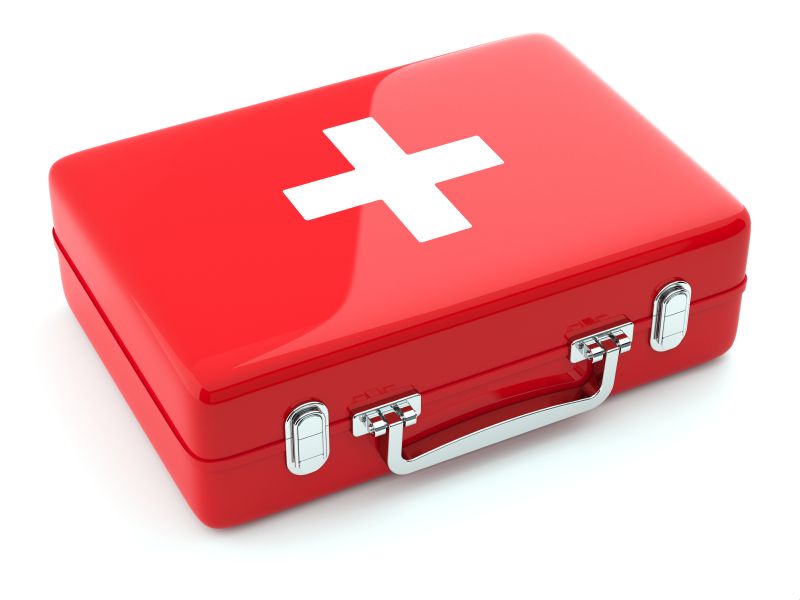 3d render of first aid kit isoalted on white background